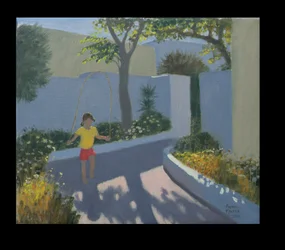 Girl Skipping, Santorini